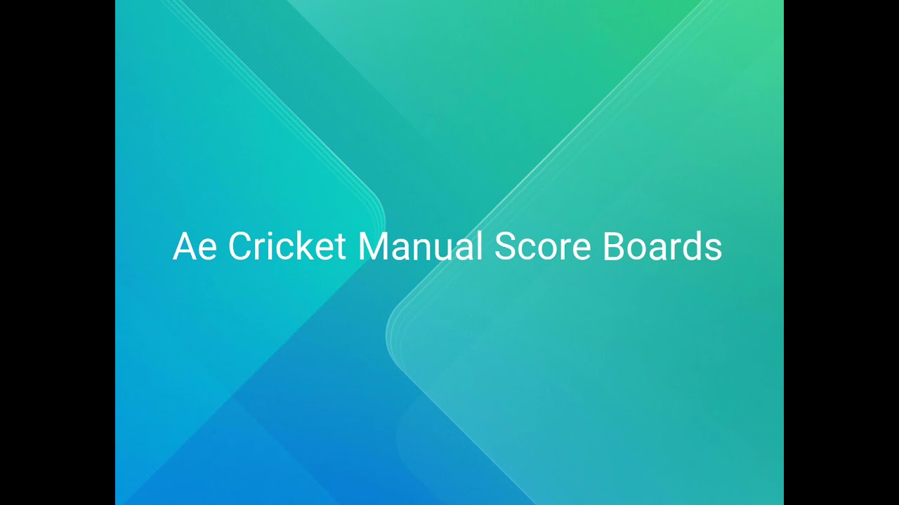 Ae Cricket Manual Score Boards
